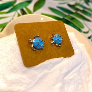 Dainty Turtle Sterling Silver Studs